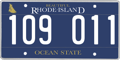 RI license plate 109011