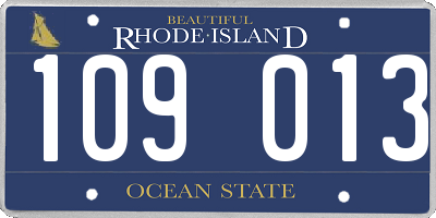 RI license plate 109013