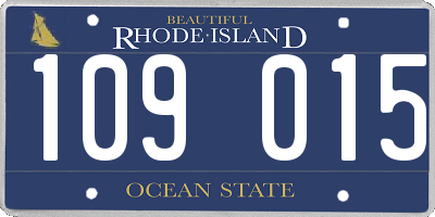 RI license plate 109015