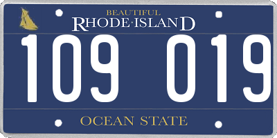 RI license plate 109019