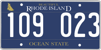 RI license plate 109023