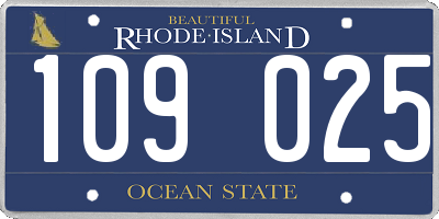 RI license plate 109025