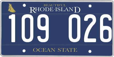 RI license plate 109026