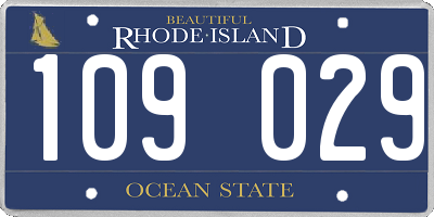 RI license plate 109029