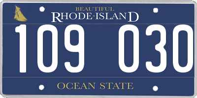 RI license plate 109030