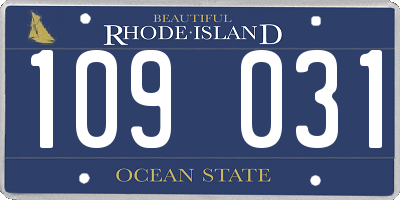 RI license plate 109031