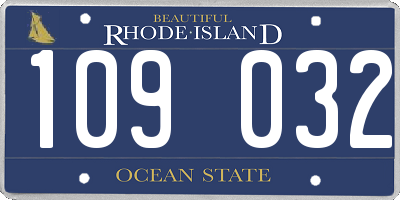 RI license plate 109032