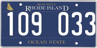 RI license plate 109033