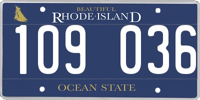 RI license plate 109036