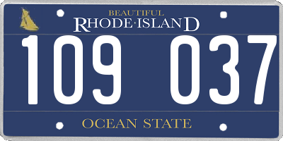 RI license plate 109037