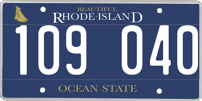 RI license plate 109040
