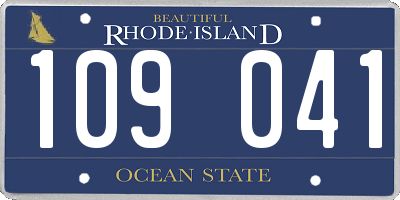 RI license plate 109041