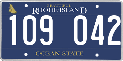RI license plate 109042