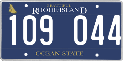 RI license plate 109044