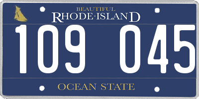 RI license plate 109045