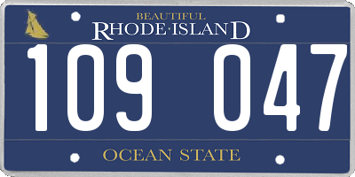 RI license plate 109047