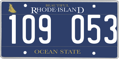 RI license plate 109053