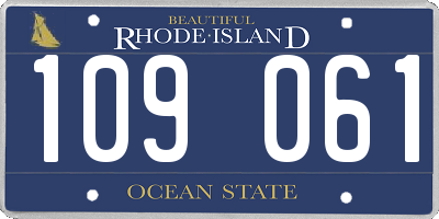 RI license plate 109061