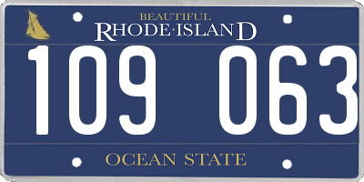 RI license plate 109063