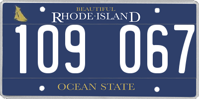 RI license plate 109067