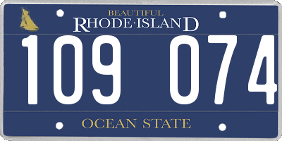 RI license plate 109074