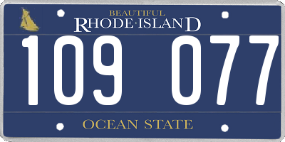 RI license plate 109077