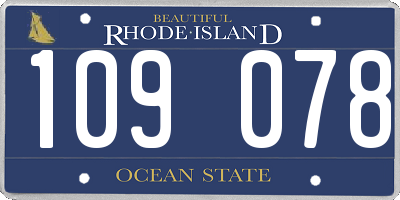 RI license plate 109078
