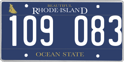 RI license plate 109083