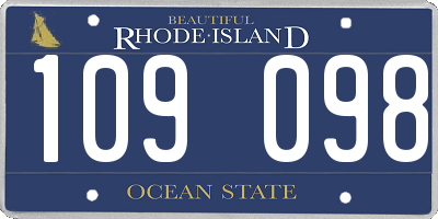 RI license plate 109098