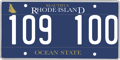 RI license plate 109100