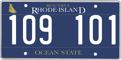 RI license plate 109101