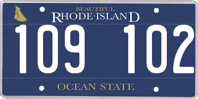 RI license plate 109102