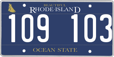 RI license plate 109103