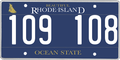 RI license plate 109108