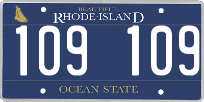 RI license plate 109109