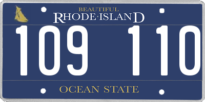 RI license plate 109110