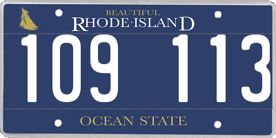 RI license plate 109113