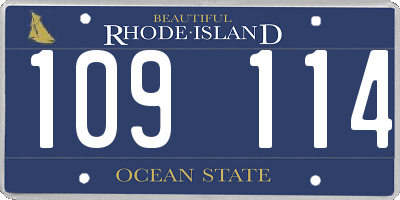 RI license plate 109114