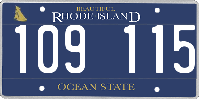 RI license plate 109115