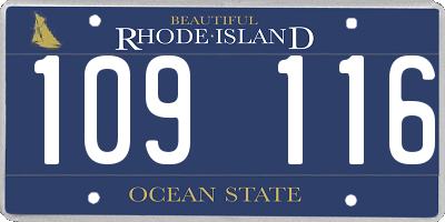 RI license plate 109116