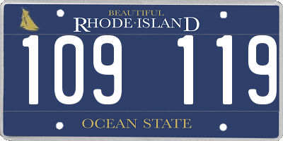 RI license plate 109119