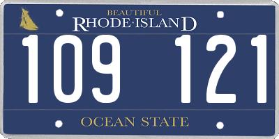 RI license plate 109121