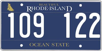 RI license plate 109122