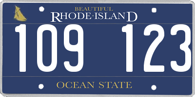 RI license plate 109123