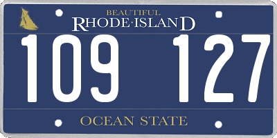 RI license plate 109127