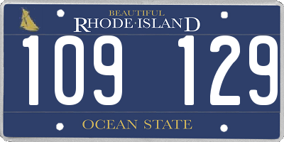 RI license plate 109129