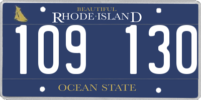 RI license plate 109130
