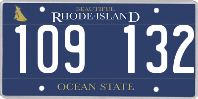 RI license plate 109132