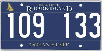 RI license plate 109133
