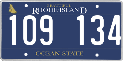 RI license plate 109134